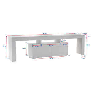 Mueble de TV con 2 armarios madera negra dimensiones básicas concept u