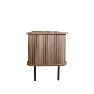 Mueble de TV con puertas correderas de madera acanalada Manado foto de perfil concept u