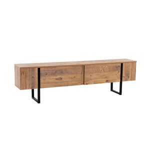 Mueble de TV industrial de pino negro Moov Packshot 3 cuartos concept u