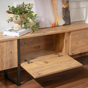 Mueble de TV industrial de pino negro con armario Moov Zoom concept u