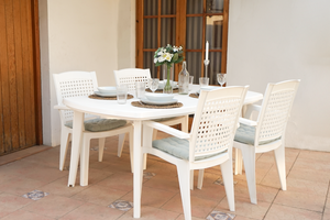 Mueble de jardín rectangular de resina blanca Atlantica concept u