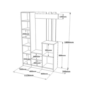 Dimensiones de estilo de diseño de muebles de entrada Anka.