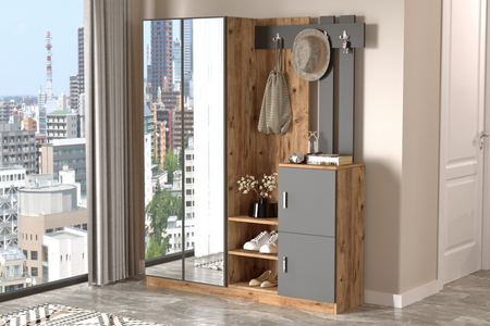 Mueble de entrada Anka madera y antracita