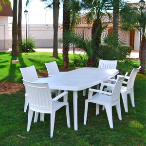 Muebles de jardín de resina blanca ambiente de jardín Atlantica concept u