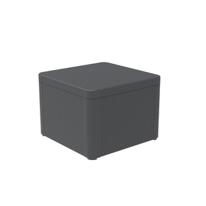Muebles de jardín de resina de mimbre gris oscuro mesa Nassau con fondo blanco concept u