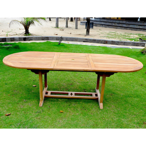 Muebles de jardín extensibles con mesa ovalada de teca de 10 plazas mesa Kajang ambiente concept u