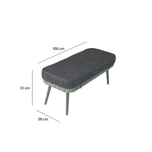 Muebles de jardín gris Baracoa, dimensiones del banco concept u