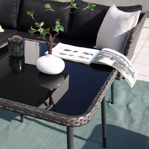 Muebles de jardín gris, mesa de cristal Baracoa concept u