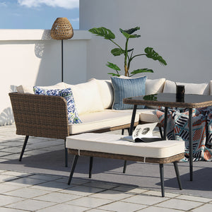 Muebles de jardín marrón y beige Baracoa, orientación izquierda concept u