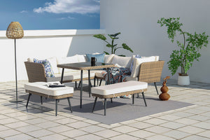 Muebles de jardín marrón y beige, ambiente Baracoa concept u