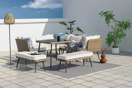 Muebles de jardín marrón y beige, ambiente Baracoa concept u