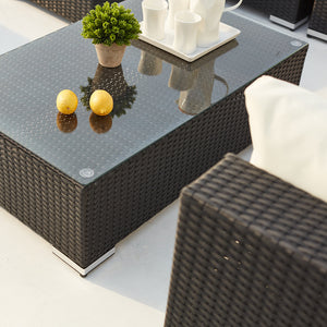 Muebles modulares de jardín de 8 plazas, mesa Salento en negro y blanco concept u