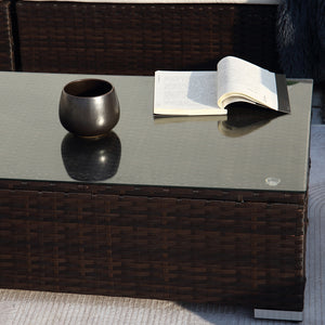 Muebles modulares de jardín de 8 plazas, mesa Salento en marrón y blanco concept u