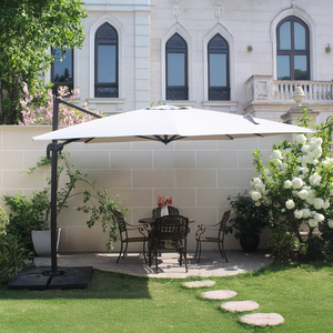 Paquete de parasol losa color crudo ambiente palatino sombrilla vista de perfil concept u