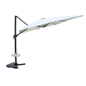 Parasol giratorio color crudo Palatino con losa y fondo blanco concept u