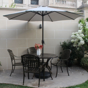 Parasol redondo recto de 3 metros color crudo ambiente Portofino concept u