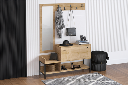 Perchero rectangular de madera Dragor para muebles de entrada concept u