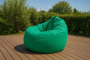 Puff turquesa con ambiente perlado de Ohau concept u