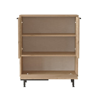 Recibidor zapatero 3 puertas madera nogal abio abierto concept u