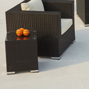 Sillón Salento modular de 8 plazas, color negro y blanco concept u