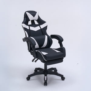 Silla gaming con reposapiés color blanco Altair Packshot inclinada 3 cuartos concept u