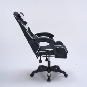 Silla gaming con reposapiés color blanco Altair Packshot perfil inclinado concept u