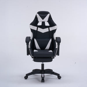 Silla gaming con reposapiés color blanco Altair Packshot vista frontal concept u