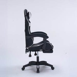 Silla gaming con reposapiés color blanco Altair perfil Packshot concept u