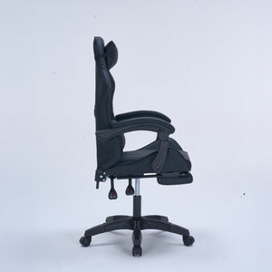Silla gaming con reposapiés, color negro Altair Packshot perfil concept u
