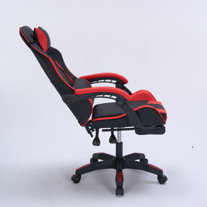 Silla gaming con reposapiés color rojo perfil inclinado Altair concept u