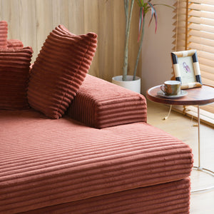 Sofá Cardiff Zoom de pana color terracota tamaño grande de tela concept u