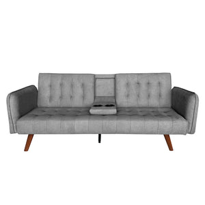 Sofá cama de 3 plazas con mesa plegable Inverness Grey Packshot frente concept u