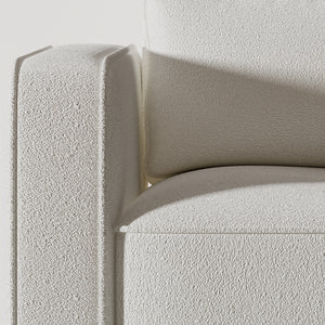Sofá cama de 3 plazas con rizos blancos Copenhague forma ampliada concept u