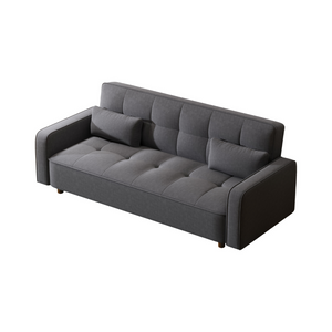 Sofá cama de tela de 3 plazas en Copenhague, fondo blanco, vista superior gris
