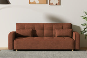 Sofá cama escandinavo terracota ambiente Copenhague concept u