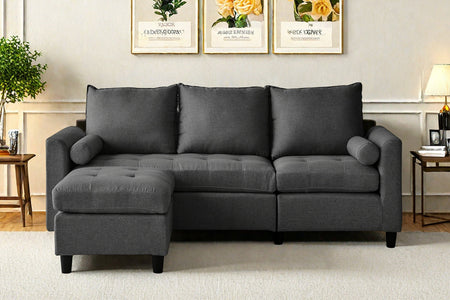 Sofá de 3 plazas en terciopelo gris oscuro ambiente Coventry concept u