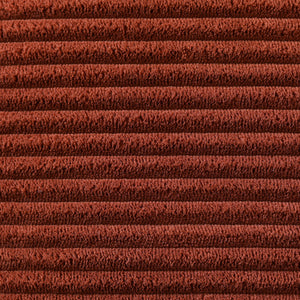 Sofá escandinavo de 3 plazas en pana color terracota tejido Hoga Zoom concept u