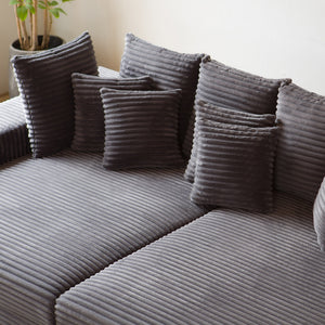 Sofá grande de pana gris Cardiff asiento con zoom concept u