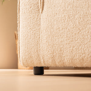 Sofá modular de 3 plazas bouclé - beige con bouclette y patas zoom concept u