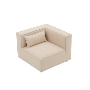 Sofá modular de 3 plazas con bouclette bouclé - beige modular packshot esquinero concept u