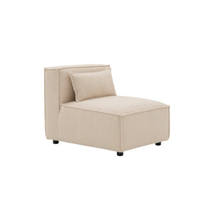 Sofá modular de 3 plazas con bouclette bouclé - beige modular packshot fijo módulo de 3 cuartos concept u