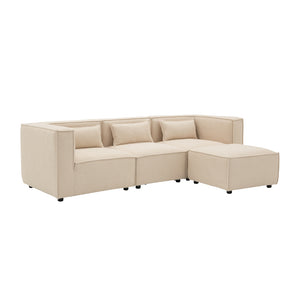 Sofá modular de 3 plazas con bouclette bouclé - beige packshot sofá modular de 3 cuartos concept u