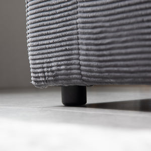 Sofá modular de 3 plazas de pana - gris antracita con patas ampliadas concept u