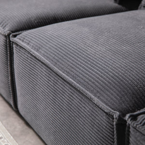 Sofá modular de 3 plazas de pana - gris antracita modular Zoom Couture concept u