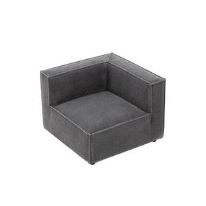 Sofá modular de 3 plazas de pana - gris antracita modular packshot módulo esquinero concept u