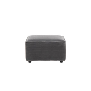 Sofá modular de 3 plazas en pana - gris antracita con diseño de puf y packshot concept u