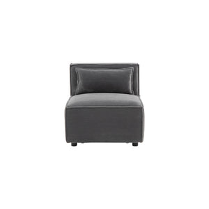 Sofá modular de 3 plazas en pana - gris antracita paquete modular módulo de sofá a la derecha concept u