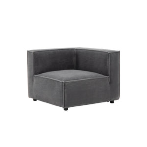 Sofá modular de 3 plazas pana - gris antracita packshot módulo esquinero tres cuartos concept u