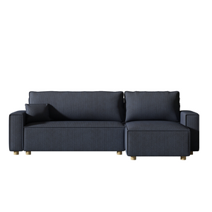 sofa esquinero en pana azul convertible cosy - fondo blanco 2