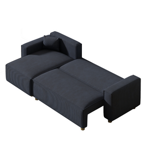 sofa esquinero en pana azul convertible cosy - fondo blanco 4
